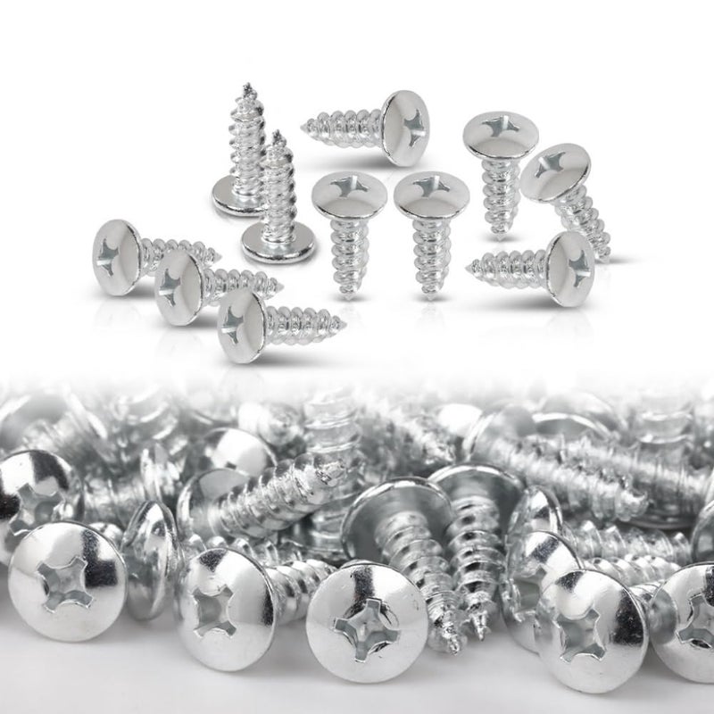 cnnell License Plate Screws #14 x 3/4 Inch Phillips Pan Head Self Tapping - American (100 Per Pack) - Image 1